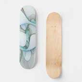 Modern Abstract Fractal Art Blue Turquoise Gray Persoonlijk Skateboard (Voorkant)