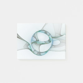 Modern Abstract Fractal Art Blue Turquoise Gray Post-it® Notes
