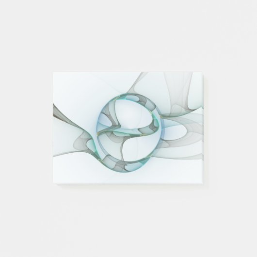Modern Abstract Fractal Art Blue Turquoise Gray Post-it® Notes (Voorkant)