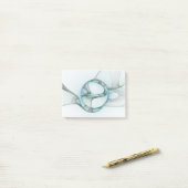 Modern Abstract Fractal Art Blue Turquoise Gray Post-it® Notes (Op bureau)