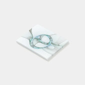 Modern Abstract Fractal Art Blue Turquoise Gray Post-it® Notes (Schuin)