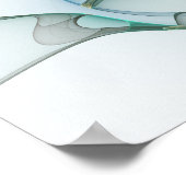 Modern Abstract Fractal Art Blue Turquoise Gray Poster (Hoek)
