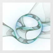Modern Abstract Fractal Art Blue Turquoise Gray Raamsticker (Vel)