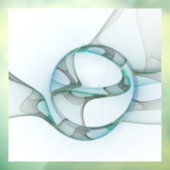 Modern Abstract Fractal Art Blue Turquoise Gray Raamsticker (Vel 3)