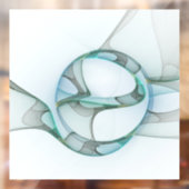 Modern Abstract Fractal Art Blue Turquoise Gray Raamsticker (Vel 2)