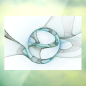 Modern Abstract Fractal Art Blue Turquoise Gray Raamsticker (Vel 3)