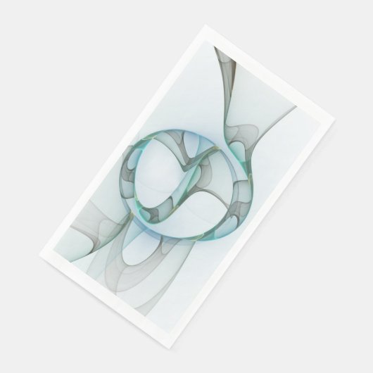 Modern Abstract Fractal Art Blue Turquoise Gray Servet (Hoek)