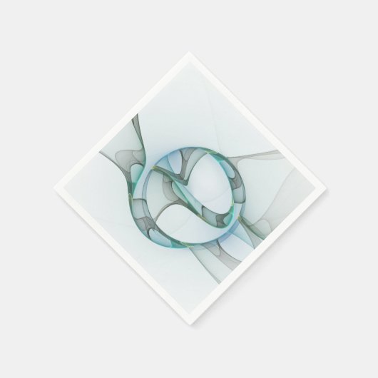 Modern Abstract Fractal Art Blue Turquoise Gray Servet (Hoek)