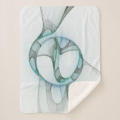 Modern Abstract Fractal Art Blue Turquoise Gray Sherpa Deken (Voorkant)