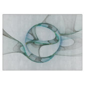 Modern Abstract Fractal Art Blue Turquoise Gray Snijplank (Voorkant)
