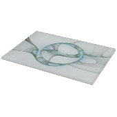 Modern Abstract Fractal Art Blue Turquoise Gray Snijplank (Hoek)