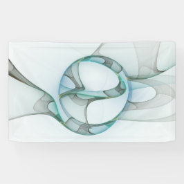 Modern Abstract Fractal Art Blue Turquoise Gray Spandoek