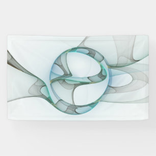 Modern Abstract Fractal Art Blue Turquoise Gray Spandoek