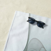 Modern Abstract Fractal Art Blue Turquoise Gray Strandlaken (In situ)