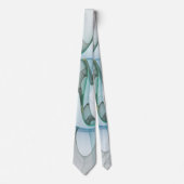 Modern Abstract Fractal Art Blue Turquoise Gray Stropdas (Voorkant)