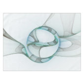 Modern Abstract Fractal Art Blue Turquoise Gray Tafelkleed (Voorkant (Horizontaal))