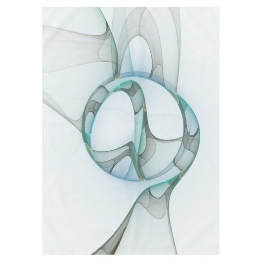 Modern Abstract Fractal Art Blue Turquoise Gray Tafelkleed (Voorkant)