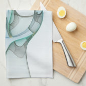 Modern Abstract Fractal Art Blue Turquoise Gray Theedoek (Quarter Fold)