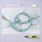 Modern Abstract Fractal Art Blue Turquoise Gray Tissuepapier (Craft)