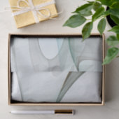 Modern Abstract Fractal Art Blue Turquoise Gray Tissuepapier (Geschenk)