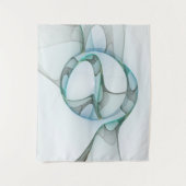 Modern Abstract Fractal Art Blue Turquoise Gray Wandkleed (Voorkant)