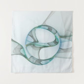 Modern Abstract Fractal Art Blue Turquoise Gray Wandkleed (Voorkant)