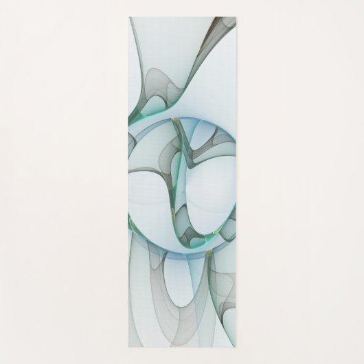 Modern Abstract Fractal Art Blue Turquoise Gray Yogamat (Voorkant)