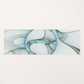 Modern Abstract Fractal Art Blue Turquoise Gray Yogamat (Voorkant (horizontaal))