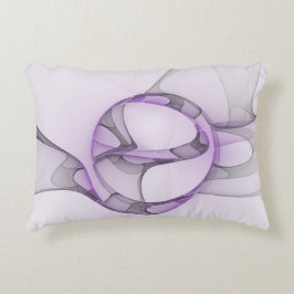 Modern Abstract fractal Art Lavender Gray Accent Kussen