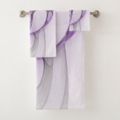 Modern Abstract Fractal Art Lavender Gray Bad Handdoek (Insitu)