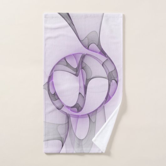 Modern Abstract Fractal Art Lavender Gray Bad Handdoek (Handdoek)