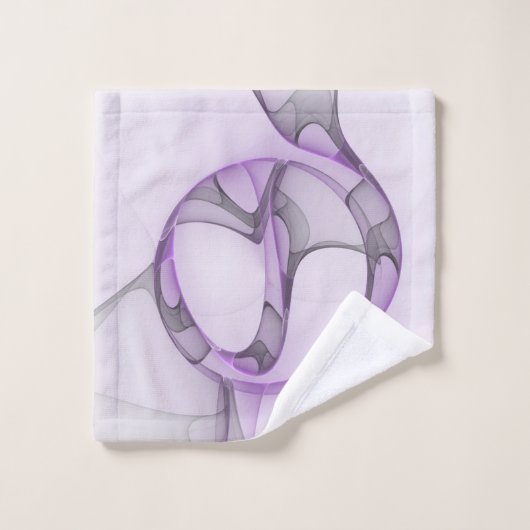 Modern Abstract Fractal Art Lavender Gray Bad Handdoek (Wasdoekje)