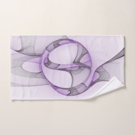 Modern Abstract Fractal Art Lavender Gray Bad Handdoek (Handdoek)