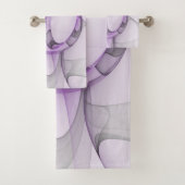 Modern Abstract fractal Art Lavender Gray Bad Handdoek (Insitu)