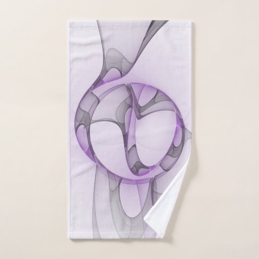 Modern Abstract fractal Art Lavender Gray Bad Handdoek (Handdoek)