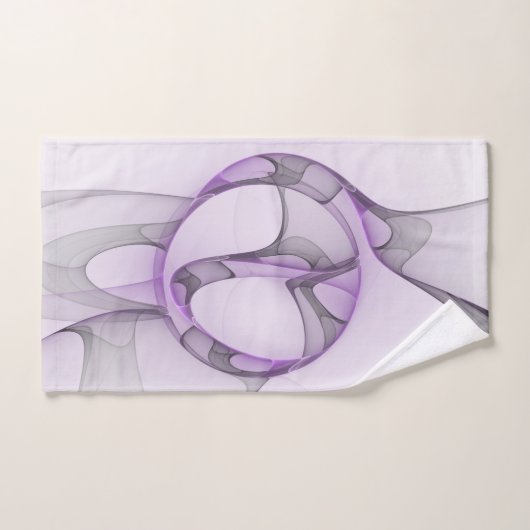 Modern Abstract fractal Art Lavender Gray Bad Handdoek (Handdoek)