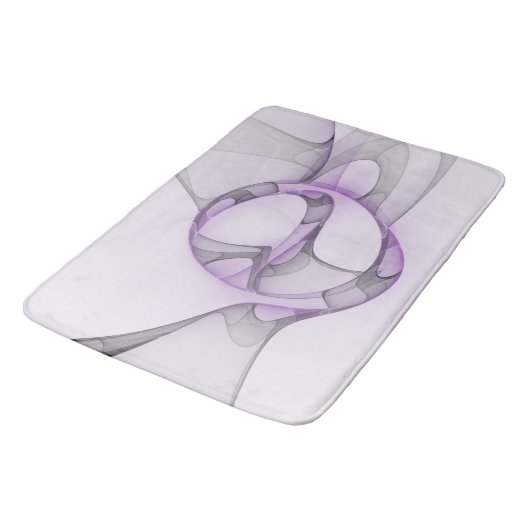 Modern Abstract fractal Art Lavender Gray Badmat (Gekanteld)