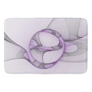 Modern Abstract fractal Art Lavender Gray Badmat