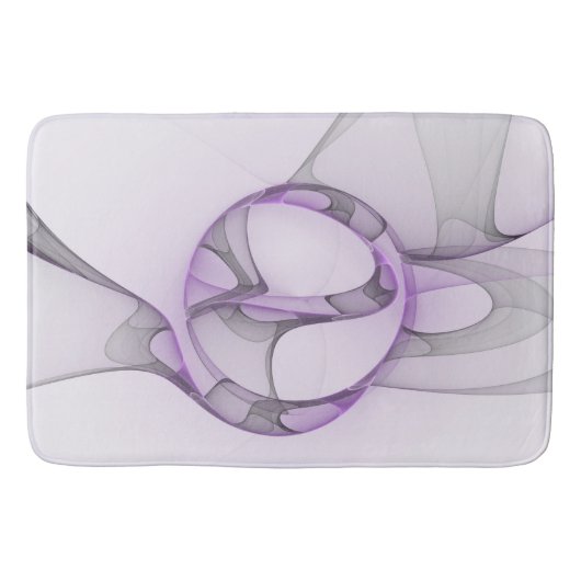 Modern Abstract fractal Art Lavender Gray Badmat (Voorkant)