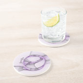 Modern Abstract fractal Art Lavender Gray Ewn Name Zandsteen Onderzetter (Zijkant)