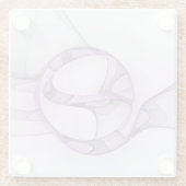 Modern Abstract fractal Art Lavender Gray Glazen Onderzetter (Achterkant)