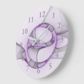 Modern Abstract fractal Art Lavender Gray Grote Klok (Hoek)
