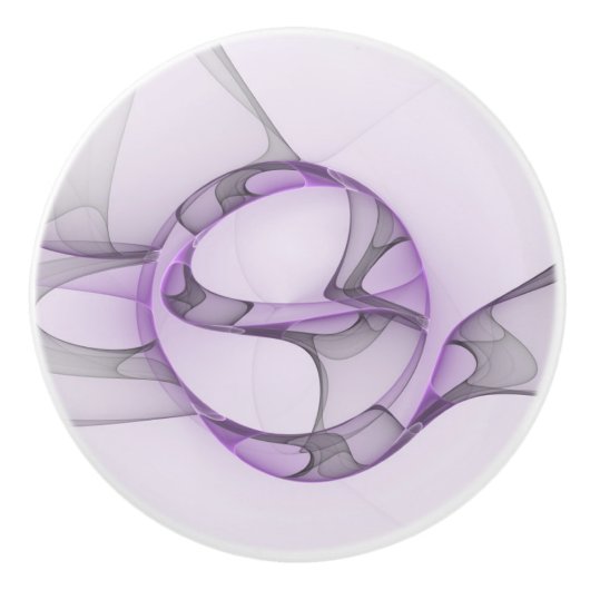 Modern Abstract fractal Art Lavender Gray Keramische Knop (Voorkant)