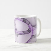 Modern Abstract fractal Art Lavender Gray Koffiemok (Voorkant rechts)