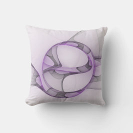 Modern Abstract fractal Art Lavender Gray Kussen