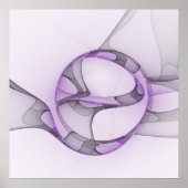 Modern Abstract fractal Art Lavender Gray Poster (Voorkant)