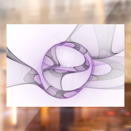 Modern Abstract fractal Art Lavender Gray Raamsticker (Vel 2)