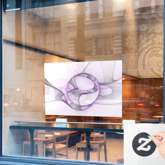 Modern Abstract fractal Art Lavender Gray Raamsticker (Cafe Raam)