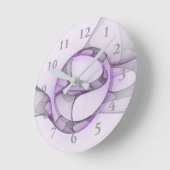 Modern Abstract fractal Art Lavender Gray Ronde Klok (Hoek)