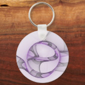Modern Abstract fractal Art Lavender Gray Sleutelhanger (Voorkant)